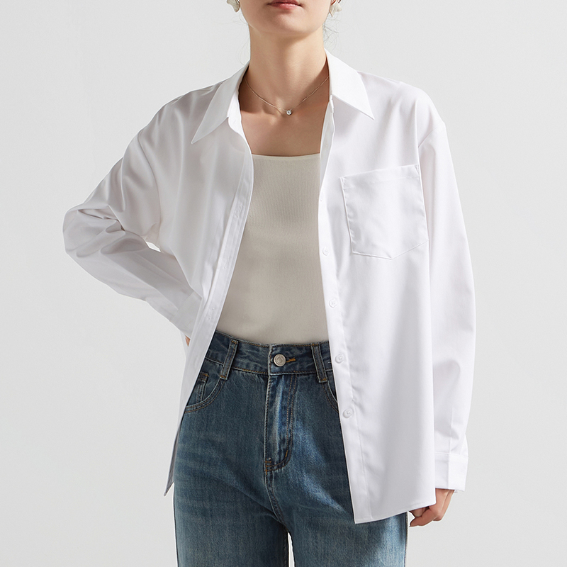 春秋宽松休闲穿搭叠穿衬衣女长袖