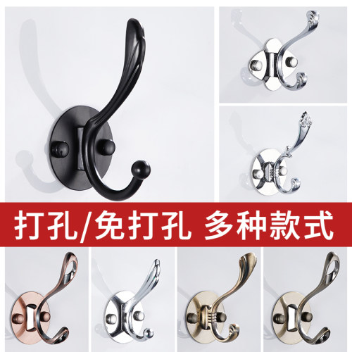 单钩不锈钢挂衣钩挂钩衣挂钩家用墙壁挂式排钩粘钩单个衣钩挂衣服