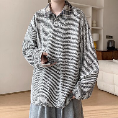 深灰色雪尼尔加绒卫衣男款秋冬季