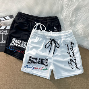 男潮流中裤 男宽松篮球胖子运动情侣短裤 潮牌嘻哈加肥加大码 五分裤