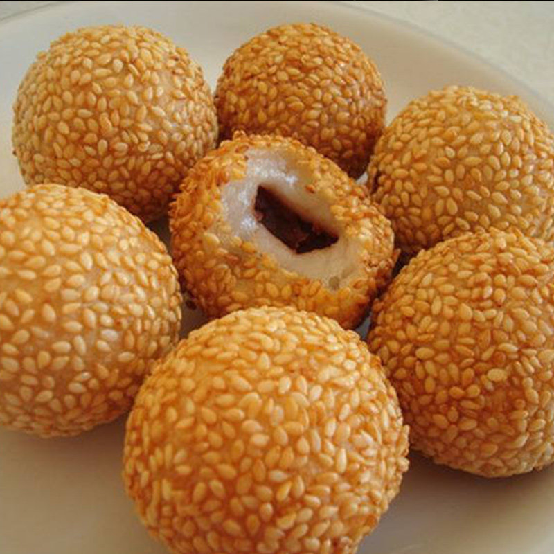三全芝麻球豆沙馅油炸小吃半成品
