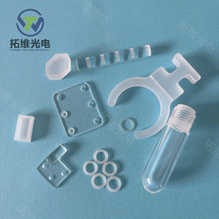 蓝宝石玻璃石英玻璃定制螺纹打孔台阶片耐高温实验室异形玻璃加工