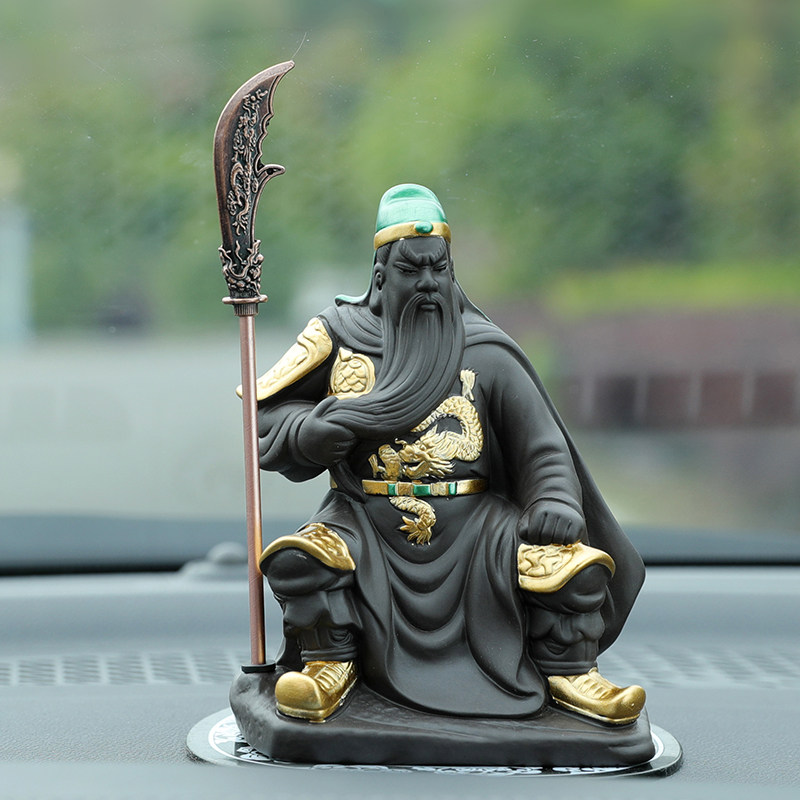 关公关二爷汽车摆件车内饰品武圣关羽财神像保平安车载中控台装饰