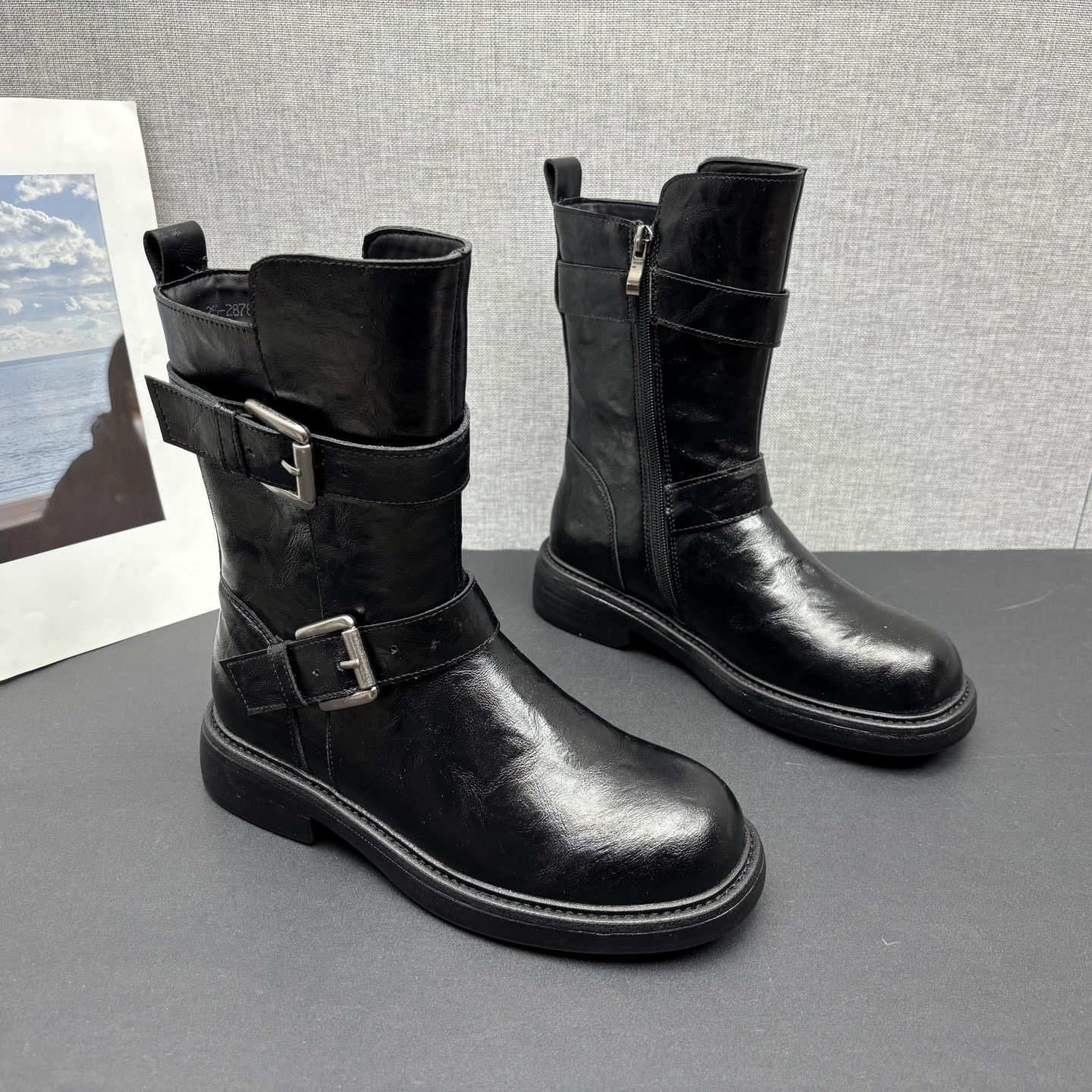 厂家断码2025冬新款真皮女鞋圆头低跟舒适软底防滑保暖休闲女短靴,女鞋,时装靴,淘宝优惠券,粉丝福利购,淘宝优惠卷