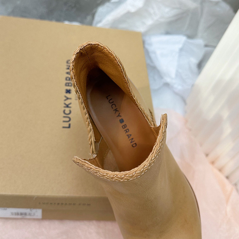 LITERARY STYLE FOREIGN TRADE ORIGINAL SINGLE COWHIDE POINTED TOE CHELSEA BOOTS TEMPERAMENT LEATHER SPRING AND AUTUMN PLUS-SIZE SHORT NUDE BOOTS