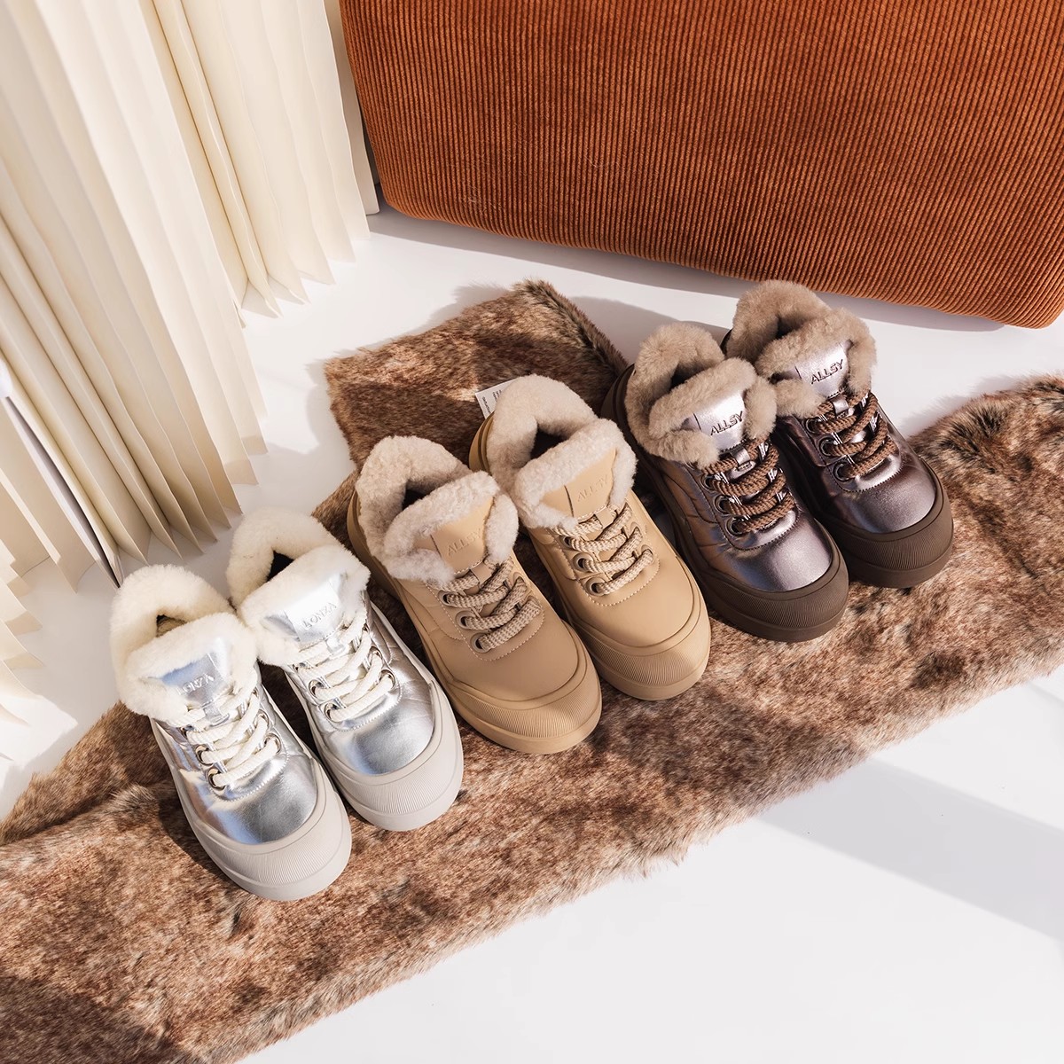 真皮羊毛大码厚底羊绒毛棉鞋