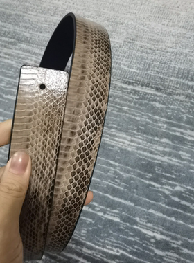 蛇皮腰带真蛇皮外贸尾单无拼接