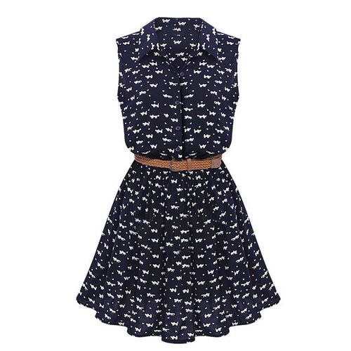 TFGS New Design Summer New Women Shirts Dress Cat Footprints