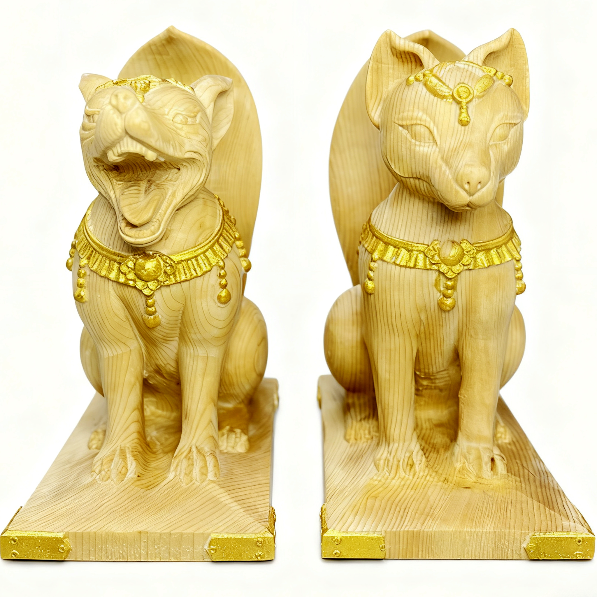 伏见稻荷神 御守 狐狸 茶吉尼天 大黑天眷属 招财使者 原木色