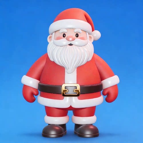圣诞老人卡通比例版本模型 3D精雕图 非实物 STL