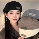 2025韩版 秋冬定型金属标贝雷帽女网红百搭显脸小反戴前进帽画家帽