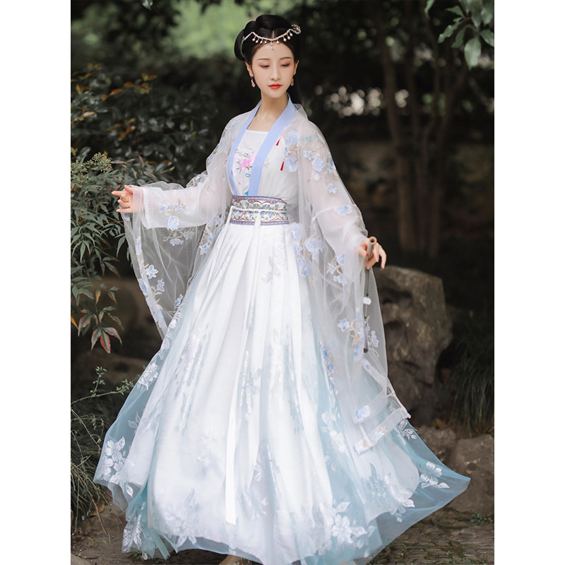汉服女原创正品中国风齐胸齐腰襦裙夏季仙气白菜全套正版超仙古装