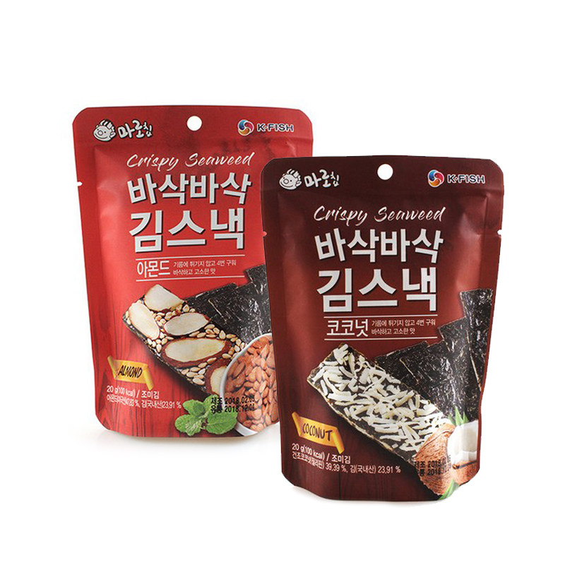 新日期海韩国进口海迪梦酥脆海苔夹心脆扁桃仁椰子味20g
