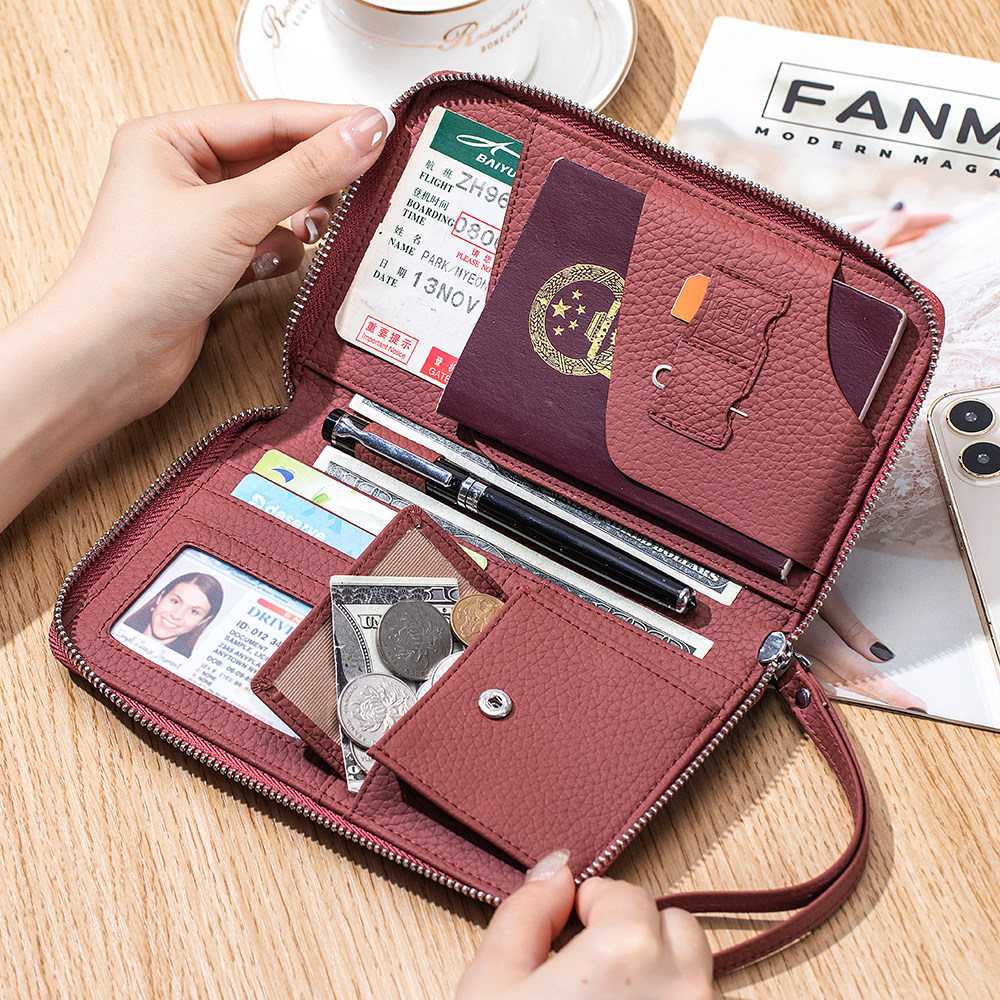 防盗刷真皮拉链护照包多功能机票护照夹女钱包出国旅行证件收纳包,箱包皮具/热销女包/男包,证件包,淘宝优惠券,粉丝福利购,淘宝优惠卷