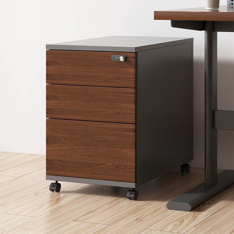 文件柜带锁办公室桌下小柜子移动带轮收纳柜抽屉柜落地储物活动柜