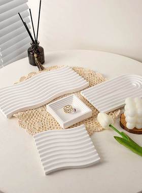 北欧ins风饰品展示收纳盘桌面小托盘不规则石装饰摆件拍摄道具