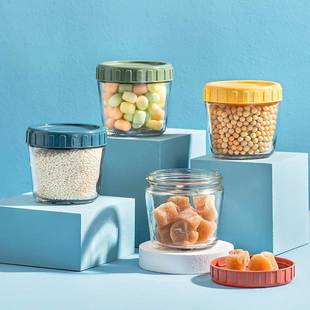 食品级密封玻璃罐子储物瓶姜蒜咸菜蜂蜜糖果收纳盒储存带盖密封圈