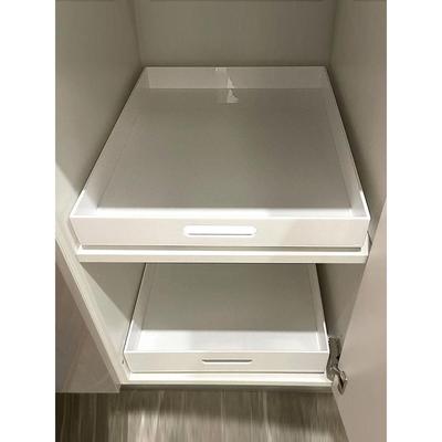 高清亚克力托盘拉蓝抽拉式滑轨抽屉盒收纳定制衣柜厨柜抽屉定制