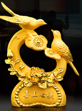 喜鹊欧式风客厅卧室结婚庆摆件