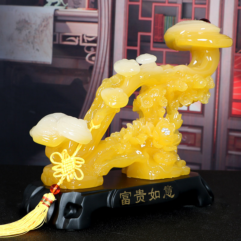 简吟创意时尚现代中欧式富贵玉如意摆件家居装饰客厅酒架乔迁礼品