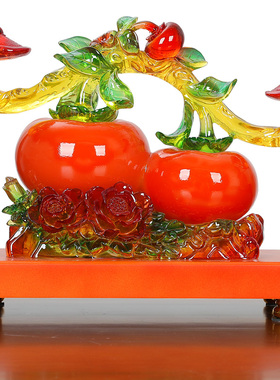 简吟树脂礼品摆件中式客厅柿子
