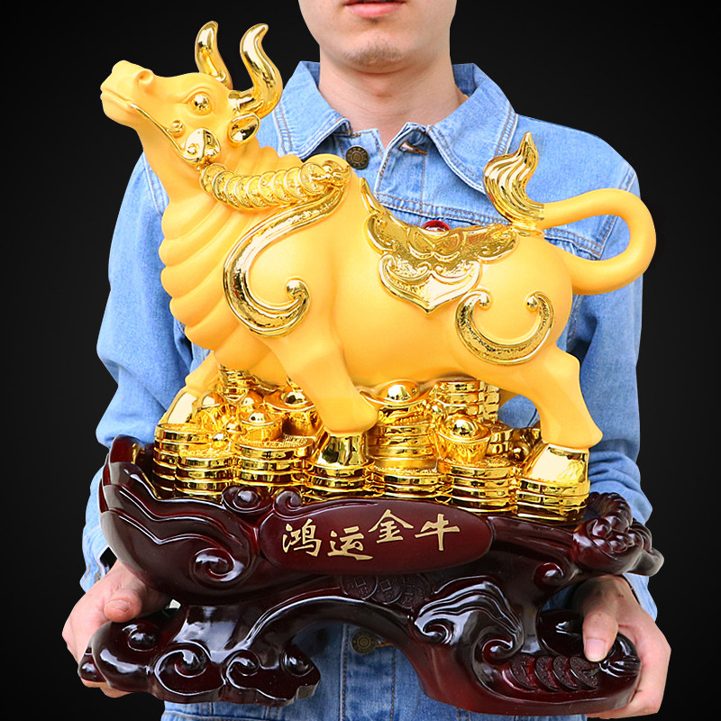 金牛办公室摆件简吟中式