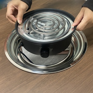 新款 电围炉烧烤桌烤肉炉电碳两用室内桌子开口32 围炉煮茶桌嵌入式