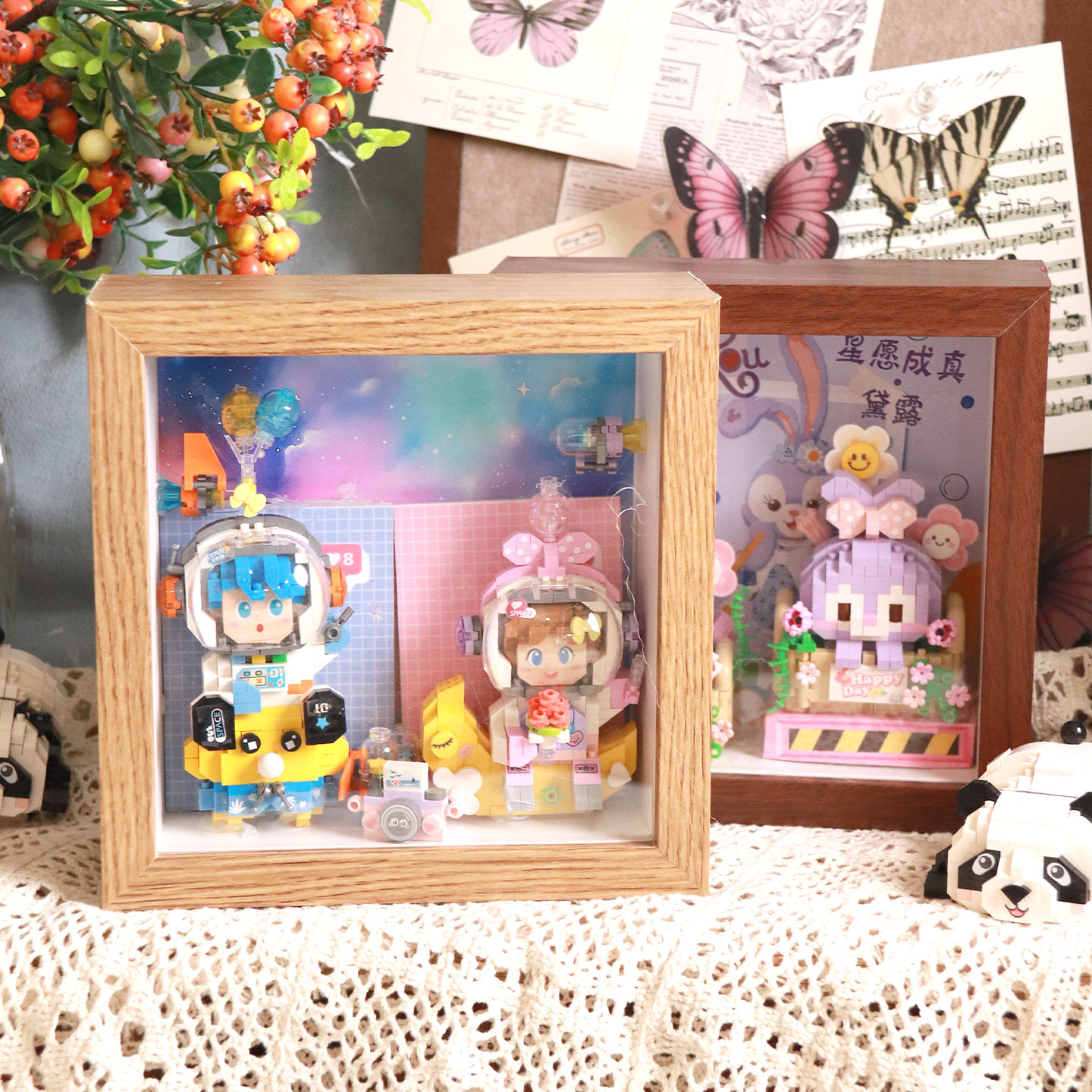 创意中空相框定制乐高积木展示框立体模型陈列透明防尘收藏盒纪念