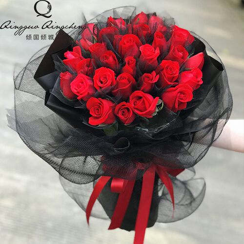 33朵生日礼物同城玫瑰花束送女友