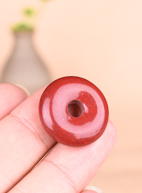 高含量原矿朱砂帝王砂平安扣吊坠 紫金砂招财催财压惊平安扣挂件