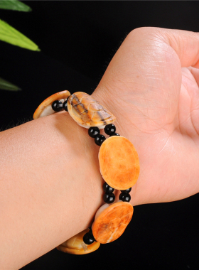 锦玉轩新疆和田玉籽料长寿乌龟手链籽料原石黄皮料手串时尚男女款