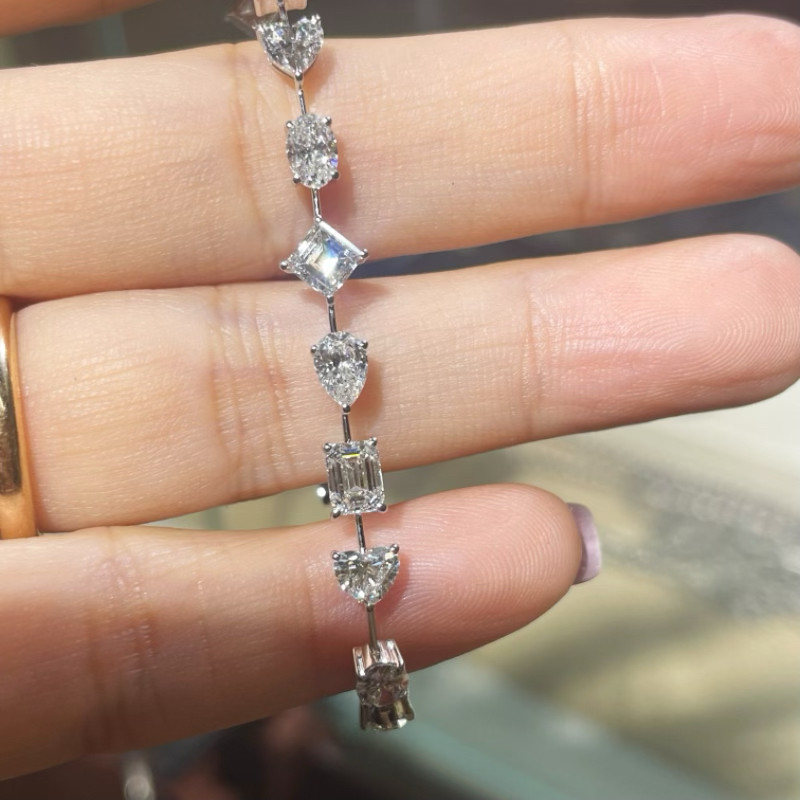 18K白金真钻石满钻手链豪华定制