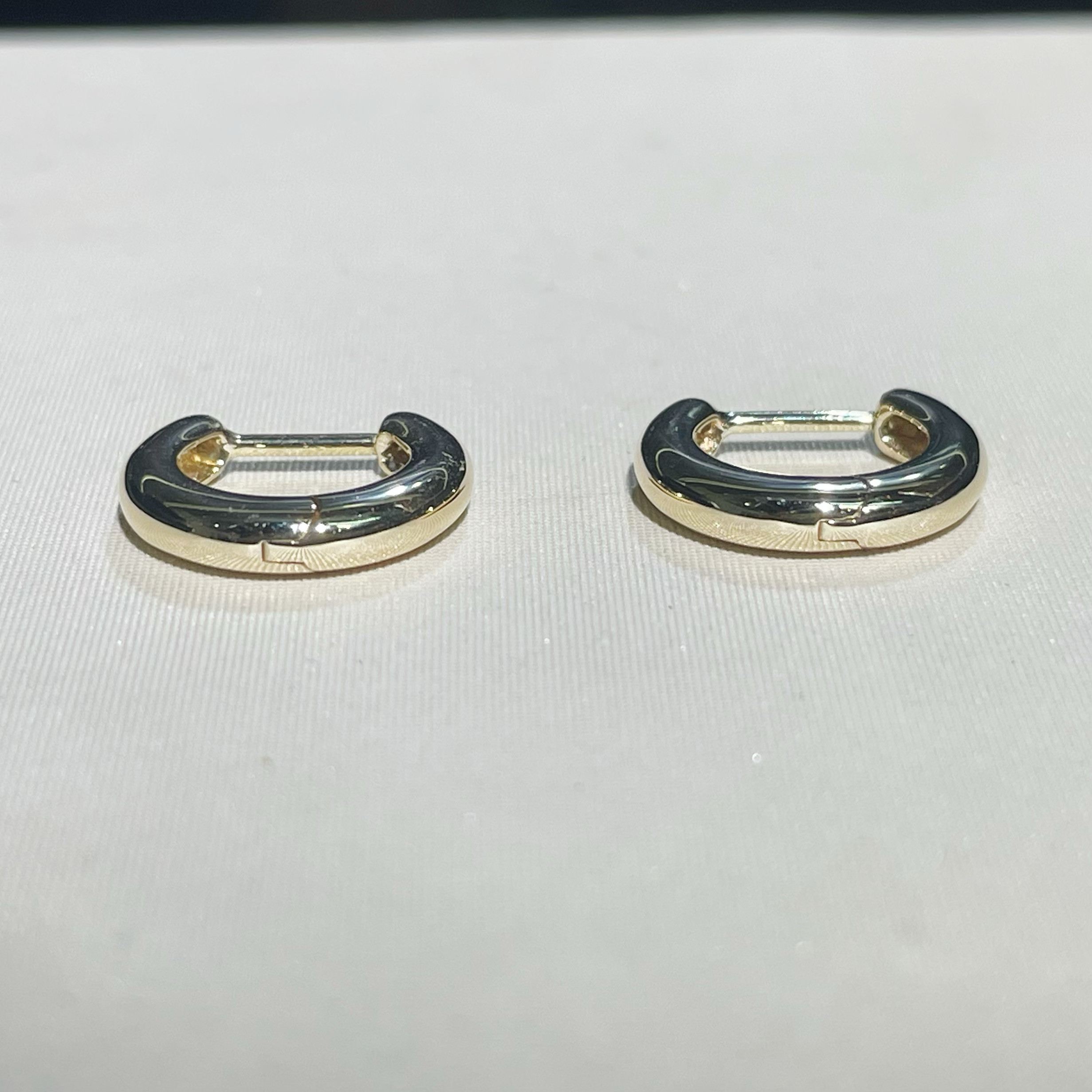 18K黄金真金甜甜圈耳圈耳环男女单只耳包