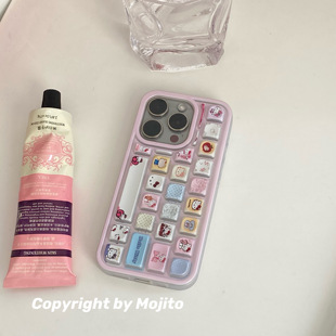 12防摔保护套 MOJITO｜ins风卡通粉色KT猫立体键盘手机壳适用苹果16pro Max 15pro软壳全包iPhone14