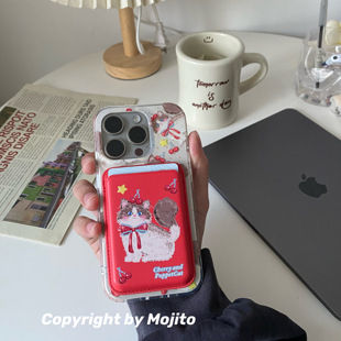 MOJITO|搞怪可爱油画猫咪适用苹果15promax手机壳iphone14新款12磁吸插卡包11女14pro创意13promax双层硬壳