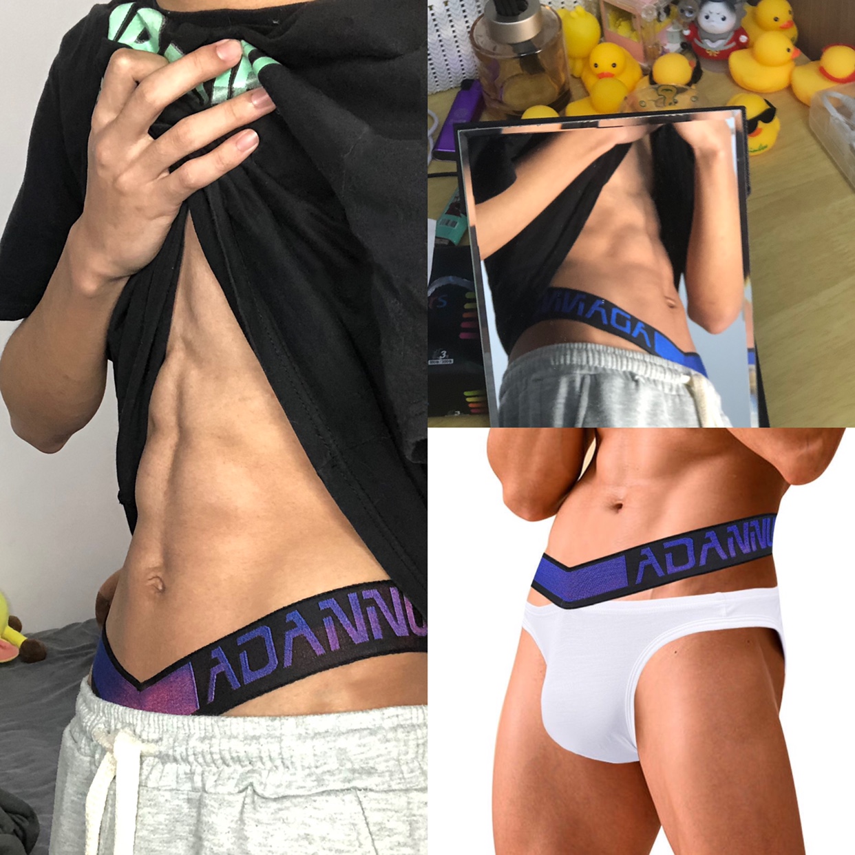 爆款独立腰带性感男士三角裤个性低腰性感伪娘男士内裤男朋友同志