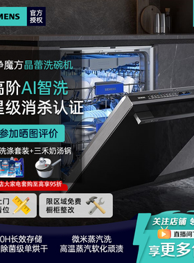 西门子25年新品20+2套家用全嵌入式晶蕾洗碗机AI智能 SJ45ZB88MC