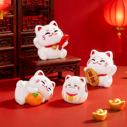 微景观招财猫迷你桌面车载摆件