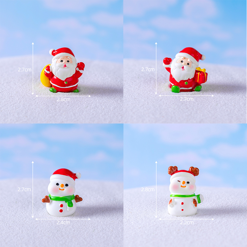 圣诞节桌面小摆件可爱围巾雪人圣诞老人 雪景造景装饰迷你DIY配件