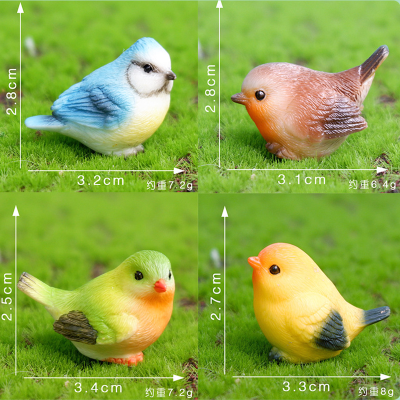 仿真可爱小鸟麻雀树脂小摆件 苔藓盆栽盆景多肉园艺造景装饰配件