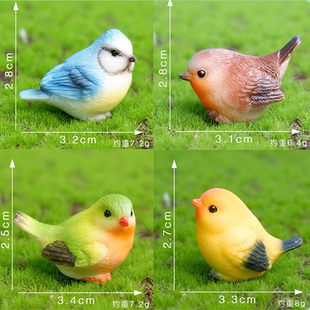 仿真可爱小鸟麻雀树脂小摆件 苔藓盆栽盆景多肉园艺造景装饰配件