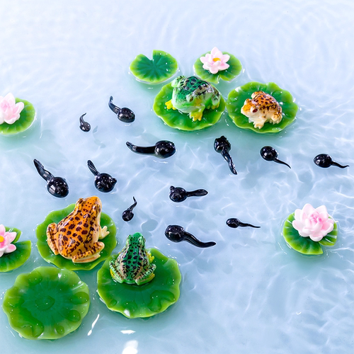 仿真青蛙小蝌蚪微缩小摆件