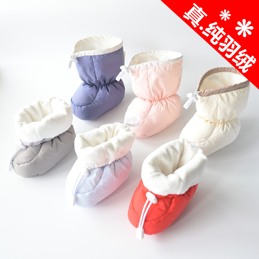 2025冬新款 真纯羽绒 防掉步前鞋 婴幼儿宝宝鹅绒袜 加厚保暖防水
