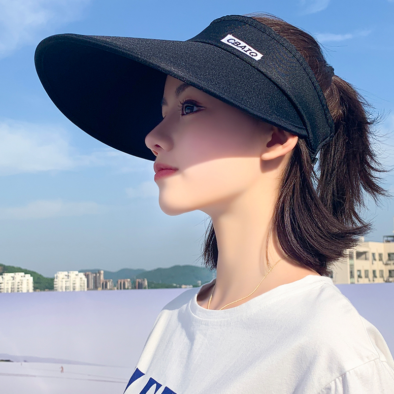 帽子遮阳帽女防晒遮脸韩版潮大帽檐大沿帽夏季网红空顶鸭舌太阳帽