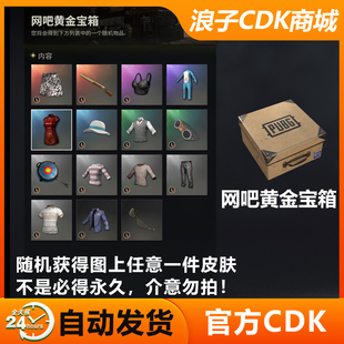 PUBG网吧黄金宝箱CDK绝地求生小青龙外套吃鸡锦鲤旗袍兑换码