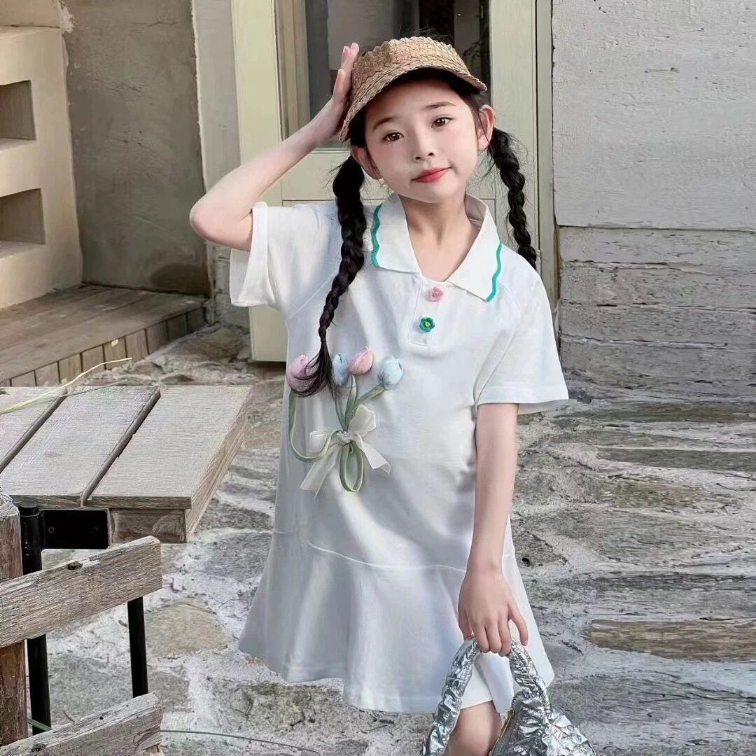 女童连衣裙2026夏季新款儿童韩版洋气公主裙棉polo 裙子