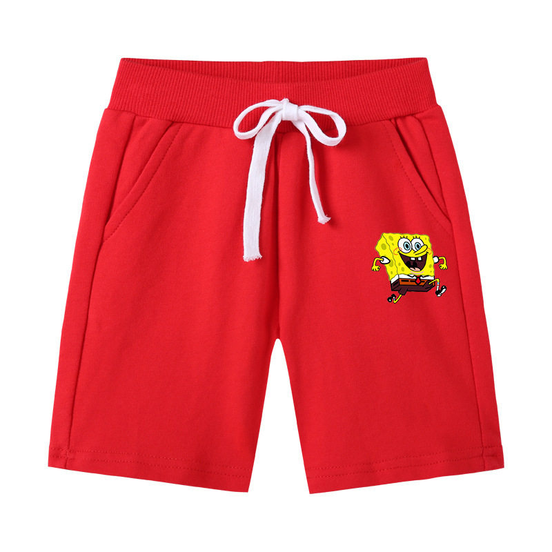 海绵宝宝男童夏季短裤2026新款卡通男孩纯棉卫裤薄款儿童裤子夏装