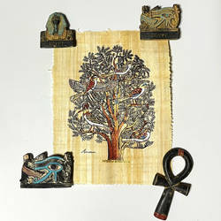 埃及生命之树美好寓意树皮纸莎草画沙草画草纸画埃及壁画纪念礼物