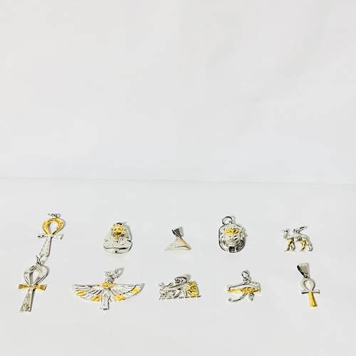 埃及进口小众安卡生命之钥半镀金925银饰吊坠项坠首饰别样纪念品