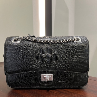 永亮皮具鳄鱼脊背皮链条包时尚方形单肩包女士休闲斜挎包潮流女包